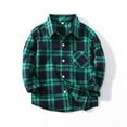 thumbnail image 4 of Kids Little Boys Girls Baby Red Plaid Flannel Shirt Jacket Long Sleeve Button Down Plaid Flannel Shacket Coat for Girl Boy, 4 of 5