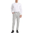 thumbnail image 2 of Lars Amadeus Men's Plaid Dress Pants Slim Fit Checked Printed Trousers, 2 of 6