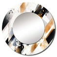 thumbnail image 2 of Designart "Symmetrical Stripes Gold Black Intrigue I" Cubism Rund Mirror For Wall Decor - Large Gold Round Printed Mirror -Modern Round Living Room Mirror - 23" x 23", 2 of 6