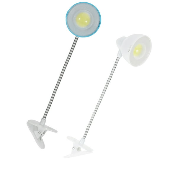 FRCOLOR  2 Pcs LED Clip Desk Lamp Reading Light Workspace Rechargeable Lamps Student