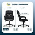 thumbnail image 3 of Serta Comfort Classic Executive Office Chair Padded Armrest Black Velvet Fabric, 3 of 11