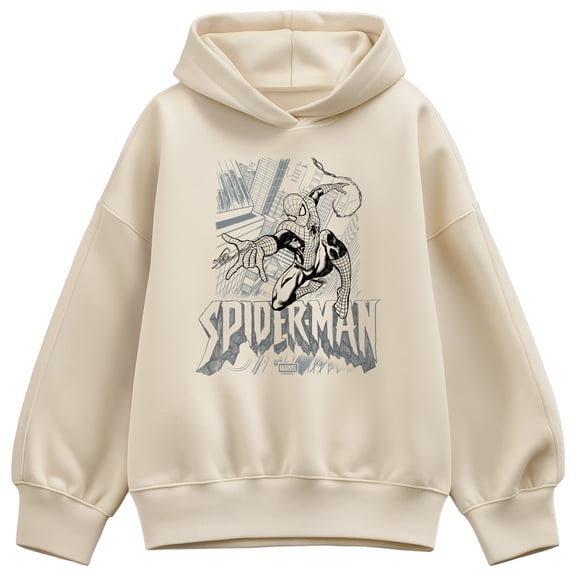 Marvel - Sketch Spider-Man Oversized Fleece Hoodie Sweatshirt