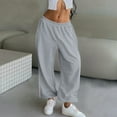thumbnail image 4 of CFLVAEK Barrel Sweatpants for Women Loose Fit Wide Leg Sweatpant Casual High Waisted Long Pants Streetwear Gray S, 4 of 9