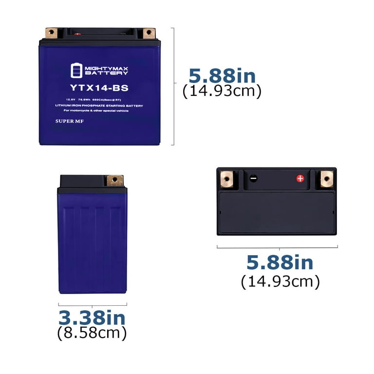 YTX14-BS Lithium Replacement Battery Compatible with