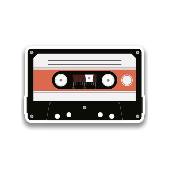 Smartprints Audio Cassete Sticker -Image by Shutterstock, Vinyl Sticker