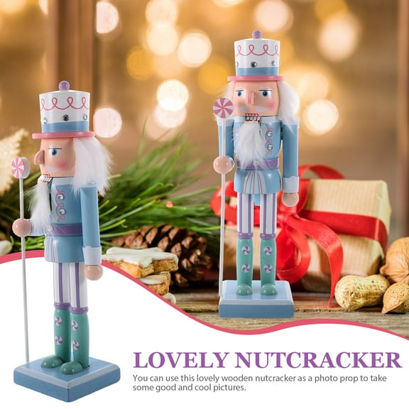 Clispeed Decorative Nutcracker Crafts Blue Ornament for Holiday Celebration 1Pcs
