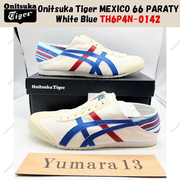 Onitsuka Tiger MEXICO 66 PARATY White Classic Blue 1183C316-100 Unisex Size