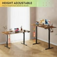 thumbnail image 4 of Electric Standing Desk, 3 Adjustable Height Stand up Desk for Home Office, Ergonomic Sit to Stand Desk with LED Touchscreen, 3 Memory Preset Computer Desk (Rustic Brown), 4 of 10