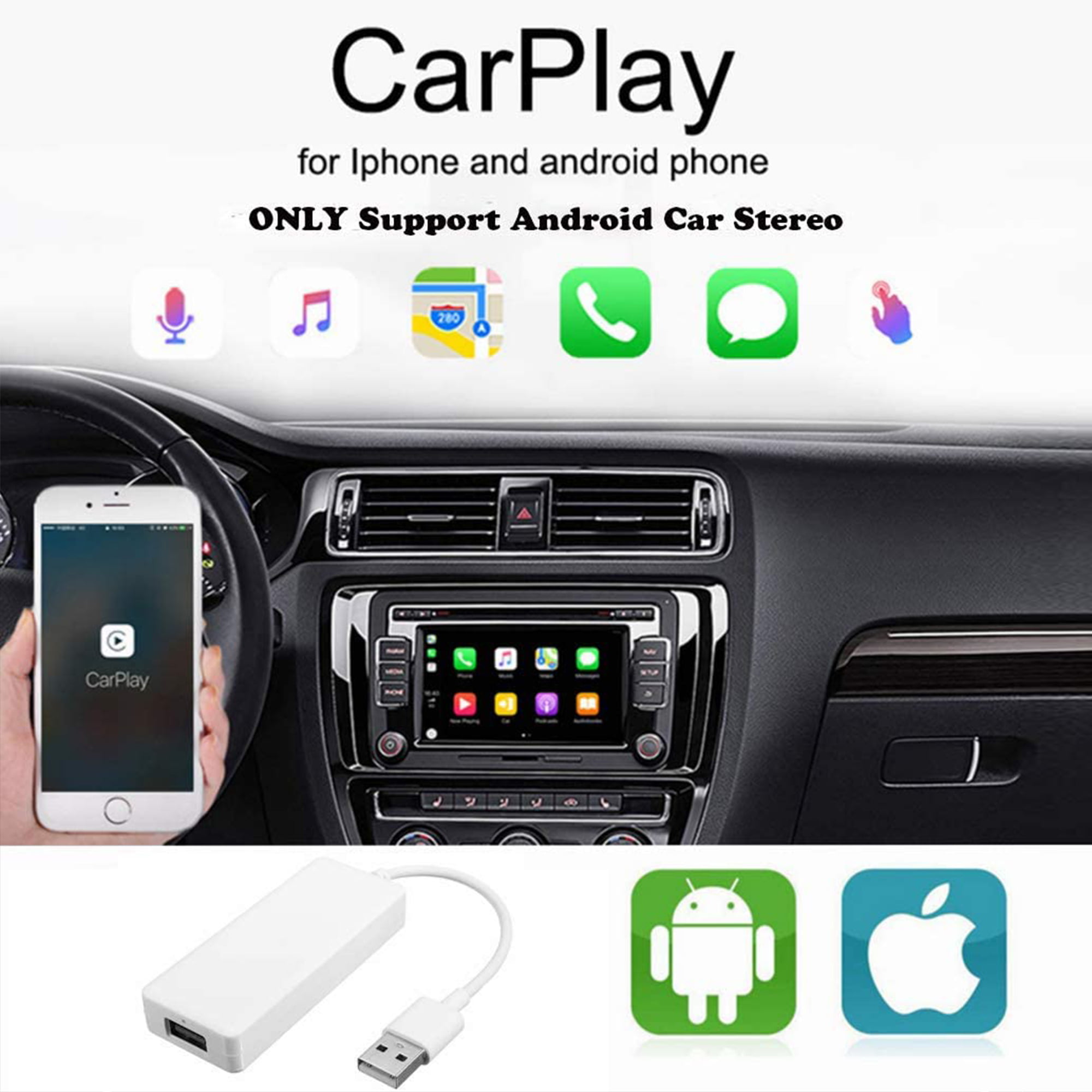 Wired CarPlay Adapter USB Dongle fit for Car Radio with Android