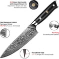 thumbnail image 3 of SURJDE Kitchen Chef Knife 6 Inch Damasucs Chef Knife VG10 Japanese Chefs Knife Full Tang Knife G10 Handle for Home Cook Meat Cutting, 3 of 7