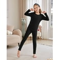 thumbnail image 2 of Oudiya Girls Thermal Underwear Set Long Johns Cold Weather Kids Base Layer Top Bottom, 4-12Y, 2 of 6