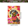 thumbnail image 6 of 1 piece, Valentine's Day Double-sided Garden Flag - 2D flat cute Dachshund pattern design, courtyard sign, perfect for courtyard, lawn and outdoor decoration, garden decoration, party decoration item, 6 of 9