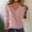 Pink, variant on Royisotas Pullover Sweaters for Women Black Solid Color Long Sleeve Knit V Neck Casual Womens Sweater Tops