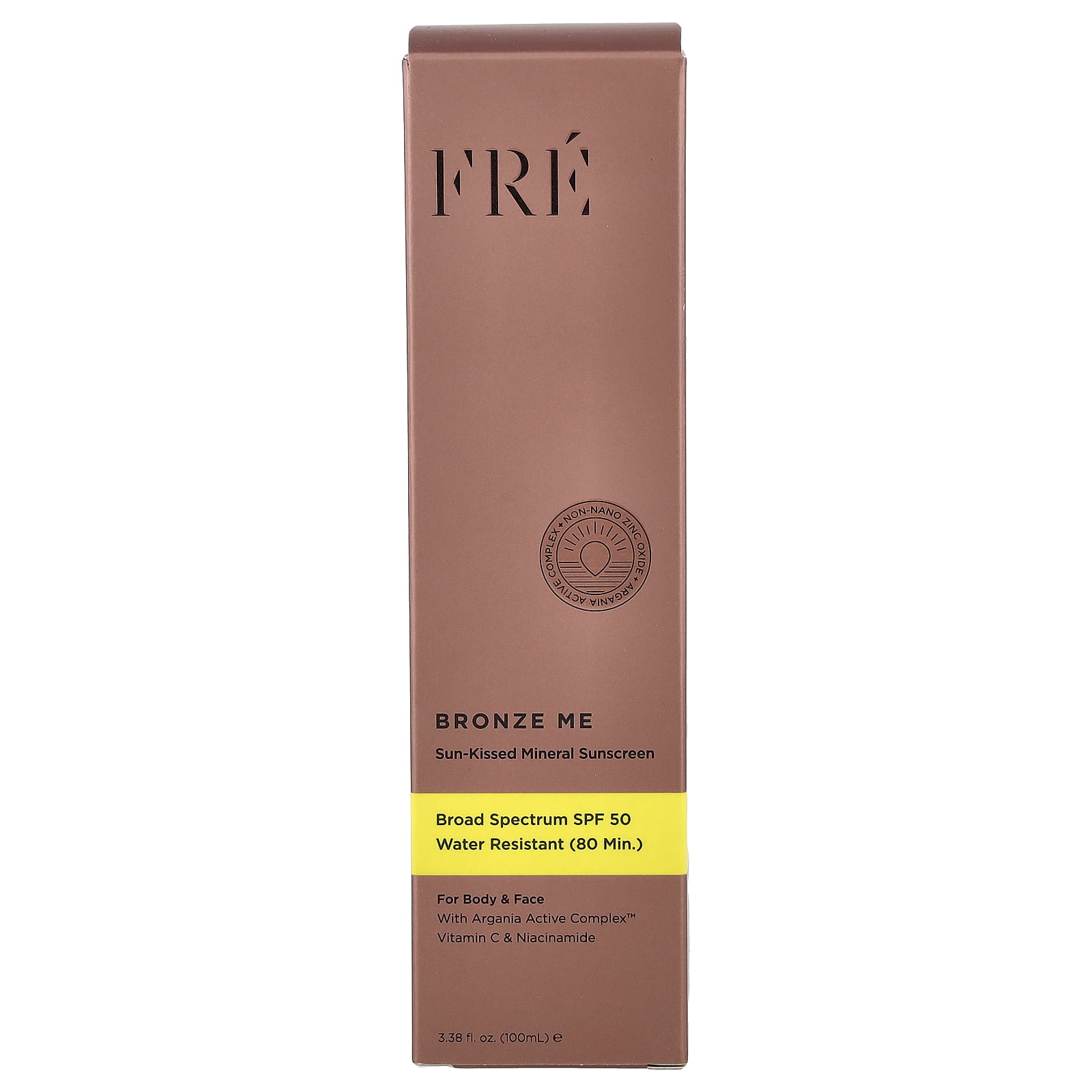 Fre Bronze Me, Sun-Kissed Mineral Sunscreen, SPF 50, 3.38 fl oz (100 ml)