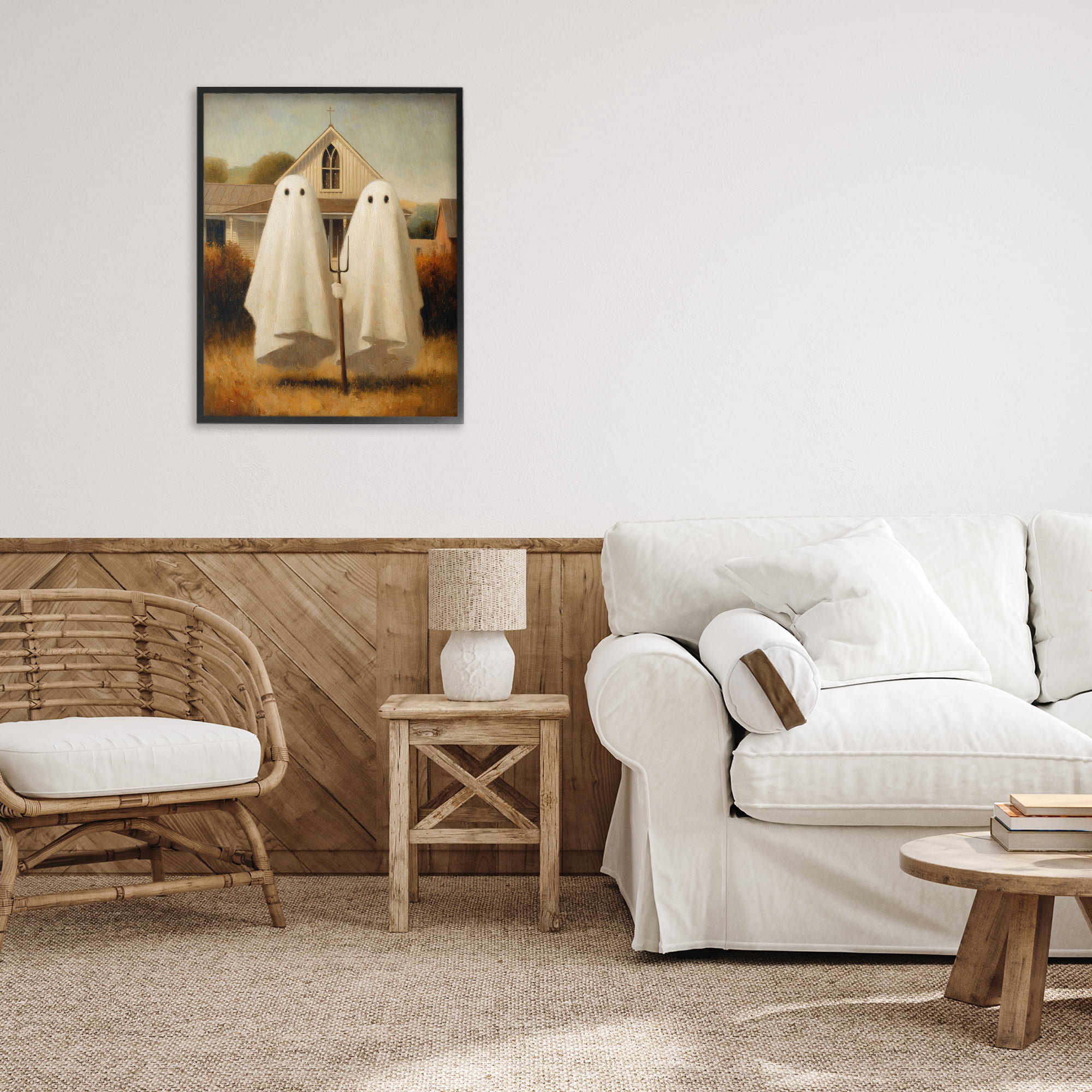 American Gothic Ghosts Black Framed Giclee Art, design by Arlington Prints