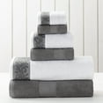thumbnail image 1 of Modern Threads 600 GSM 6-Piece Towel Set with Filgree Jacquard Border, Charcoal, 1 of 2