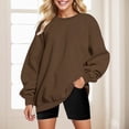 thumbnail image 1 of Aboser Chandails en Molleton à Col Rond pour Femmes, Pull-Over Décontracté Surdimensionné, Blouse Ample à Manches Longues, Tenues Automne 2024, 1 of 4