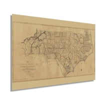 1808 North Carolina State Map - Vintage Map North Carolina Wall Art - The First Actual Survey of North Carolina Vintage Map - North Carolina Poster - NC Home Art