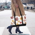 thumbnail image 4 of FORMRS Canvas Laptop Tote Bag for Women with 15.6" Computer Compartments Shoulder Handbag, Gray Autumn Leaves, 4 of 7