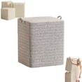 thumbnail image 5 of Large Capacity Fabric Storage Bin with Side Handles, Foldable Organizer Box for Clothes, Bedding, Blankets, Bedroom Closet, 5 of 9