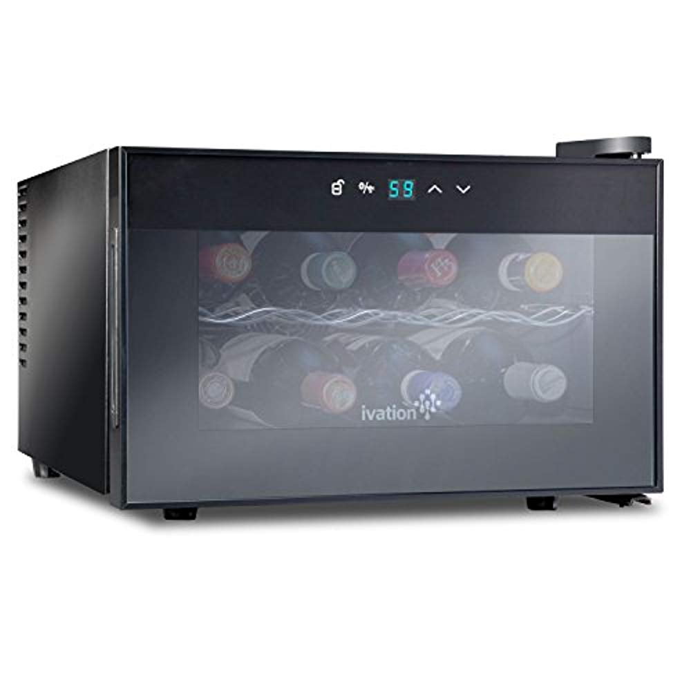 Ivation 8 Bottle Countertop Thermoelectric Wine Cooler Chiller Red