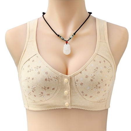 Elvqul Plain Bras for Women Khaki Soft Bralette Wirefree Underwear Nylon Ladies Bras