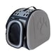 thumbnail image 2 of Bolsa de hombro plegable para transportar gatos al aire libre, bolsa de viaje portátil de lados suaves para mascotas, jaula transportadora para gatos gris, 2 of 9