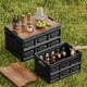 thumbnail image 1 of Caja de Almacenamiento Plegable para Camping, Organizador de Camping, Caja de Almacenamiento para Maletero de Coche, Caja de Almacenamiento para Ropa con Tapa de Madera, Capacidad de 20 Litros., 1 of 7