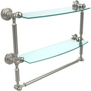 Waverly Place Collection 18" 2-Tiered Glass Shelf with Integrated Towel Bar (Build to Order)