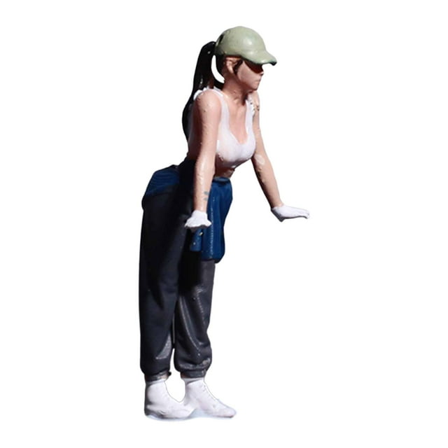 HILABEE 1/64 Miniature Female Figure Mini Diorama Female Figure for Micro Landscapes Press