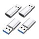 thumbnail image 1 of Adaptadores hembra USB 3.0 a tipo C Hugo Plata 4 Uds, 1 of 10