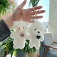 thumbnail image 3 of PENGXIANG Key Pendant Heart Bear Cartoon Plush Doll Lovely Fluffy Key Chain Multipurpose Bag Pendant Valentines Day Gift, 3 of 8