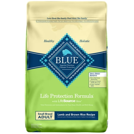 Blue Small Breed Dog Food Blue Buffalo Life Protection Formula Natural Adult Small Breed Dry Dog Food, Lamb and Brown Rice, 15-lb ()