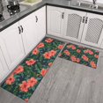 thumbnail image 2 of Pioneer Flower Floral Print Pattern Kitchen Rugs Sets Of 2,Anti Fatigue Kitchen Mat Rugs Non Slip Washable,Decorative Kitchen Floor Mats for Kitchen,Sink,Laundry,17"x30"+17"x47", 2 of 7