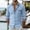 Sky Blue, variant on UTSJKR Men's Roll-Up Cuff Chest Pocket Contrast Trim Long Sleeve Button-Down Shirt, Casual Top, Daily Street Outdoor Dating Leisure Wear White L