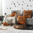 thumbnail image 3 of Sm:)e Trick or Treat Ghost Pumpkin Spider Web Bat Happy Halloween Pillow Covers 18x18 Inch Set of 2, Cushion Covers for Sofa Home Decor, 3 of 8