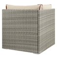 thumbnail image 3 of Modway Fauteuil d'Angle de Patio en Rotin et Tissu, Gris Pâle et Beige, 3 of 4
