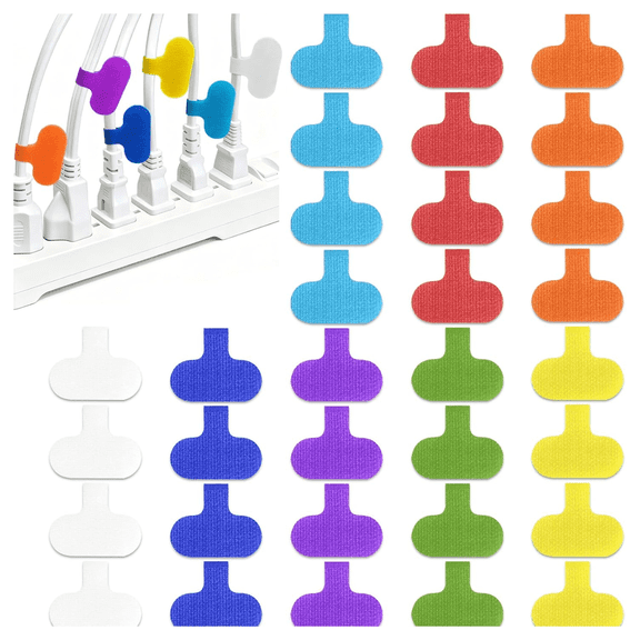 Mioerouu 48 Pcs 8 Colors Multi Color Durable Cable Lables with Writable Surface,Waterproof Wire Labels for Electronics Organization,Computer&Industrial Cable Management,1.5" x 0.63"