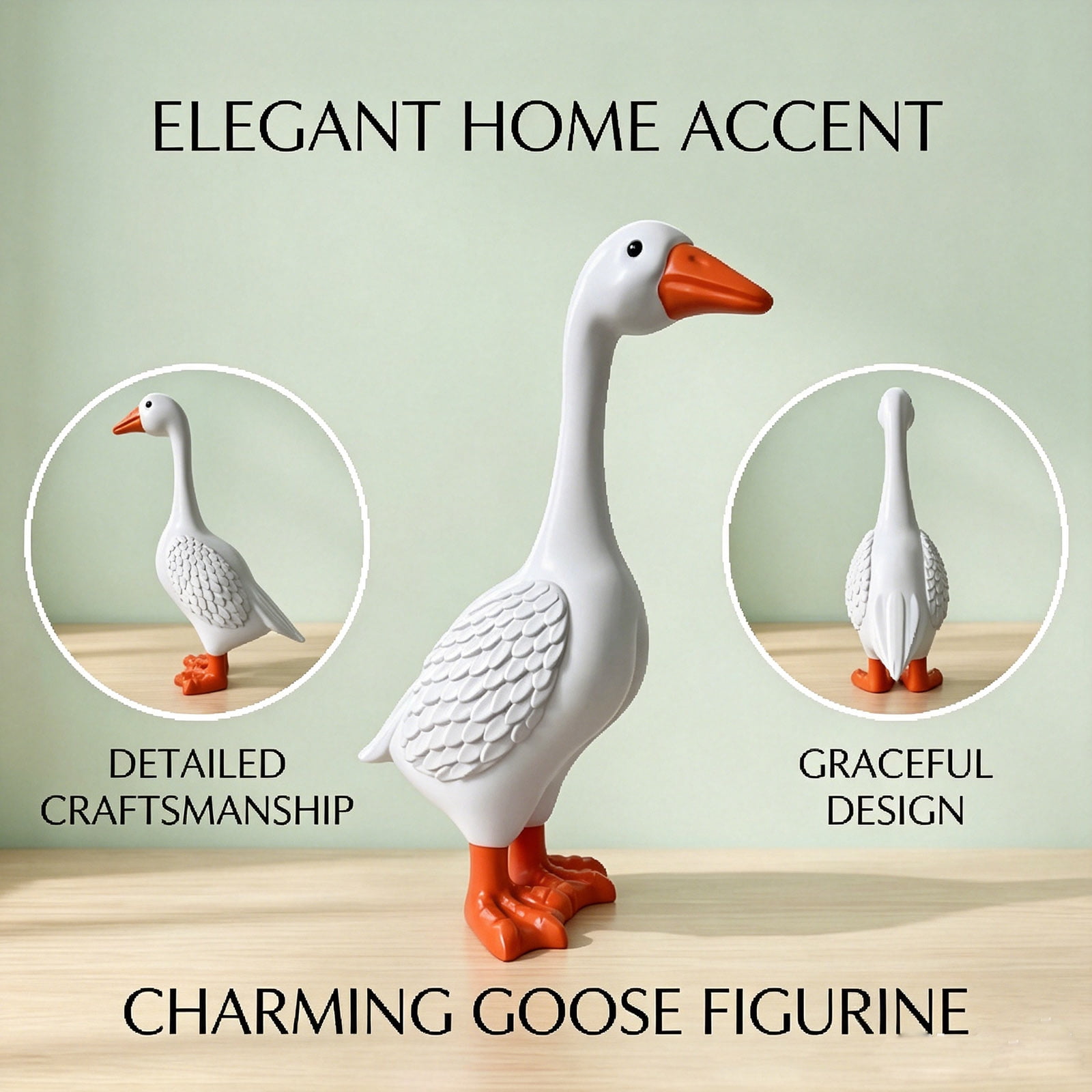 Gift Large Porch Goose Statue, Concrete Garden Lawn Desk Porch Goose Front Decoration