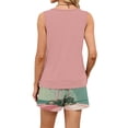 thumbnail image 5 of Short Sets for Women Tropical Summer Shorts Set Square Neck Matching Sets Sleeveless Vacation Lounge Outfits with Pocket, 5 of 5