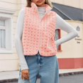 thumbnail image 4 of Fleece Vest, Audhol Womens Checkered Vest Fleece Fuzzy Zip Up Sleeveless Casual 2025 Winter Warm Outwear Vest Tops for Women Pink, L, 4 of 7