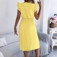 thumbnail image 4 of Afdoent Womens Dresses For Ruffle Short Sleeve Lace Midi Dress Pleated Dress Cute Teacher Outfits Fashion Beach Vacation Clothes, 4 of 5