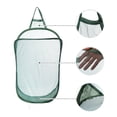 thumbnail image 4 of Ofertas Únicas 1 Pc 48L Cesta de Ropa Plegable Montada en la Pared para Baño 11.81"x7.09"x15.75" Verde-L, 4 of 6
