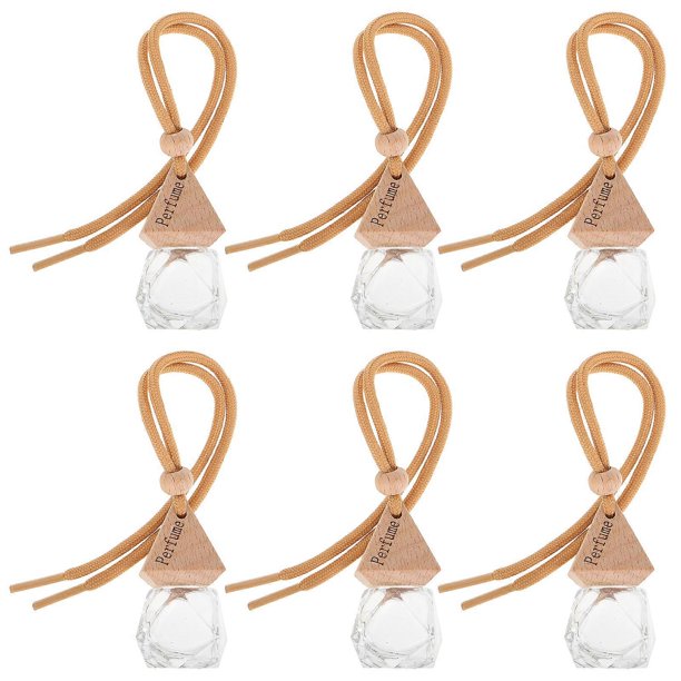 Hanging Diffuser Bottles Aromatherapy Air Freshener Ornament for Car Home Office Durable Glass Design for Perfume Essential Oils