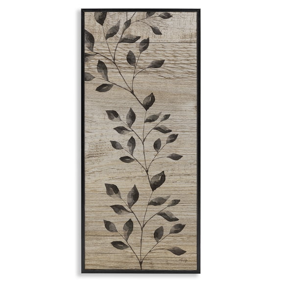 Stupell Industries Farmhouse Boho Botanical Rustic Pattern Black Framed Giclee Art, 10 x 24, by Yass Naffas Designs