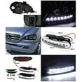thumbnail image 2 of Spec-D Tuning Glossy Black Projector Headlights + LED Fog Lamps Compatible with 2002-2005 Mercedes Benz W163 ML-Class Left + Right Pair Headlamps Assembly, 2 of 2