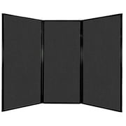 Versare Privacy Screen Folding Panel | 3 Panels | Black 7'6" Wide x 5'10" Tall Fabric Panels