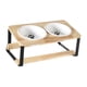 thumbnail image 5 of Comederos elevados para mascotas, comederos elevados para gatos, platos ligeros con soporte de bambú Huella, 5 of 9