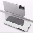 thumbnail image 3 of Compatible with iPhone 16 Case with Kickstand Leather Clear View Makeup Mirror Design Glitter Luxury Shockproof Protective Flip Case for iPhone 16 6.1 inch Mirror Sliver QH, 3 of 9