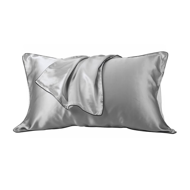 Funda de almohada multicolor de poliéster, funda de almohada de repuesto para cama, accesorios para ropa de cama, gris oscuro Jumpingount HA7061-12B